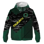 customized oregon ducks arrow matrix green black windbreaker jacket best selling