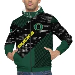 customized oregon ducks arrow matrix green black windbreaker jacket best selling