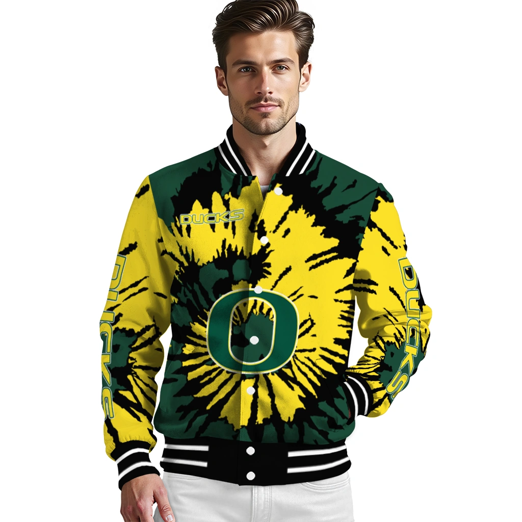 customized oregon ducks burst splatter green varsity jacket high quality customized oregon ducks burst splatter green varsity jacket high quality