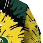 customized oregon ducks burst splatter green varsity jacket best selling