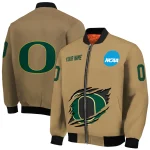 customized oregon ducks claw effect beige bomber jacket best selling