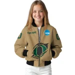customized oregon ducks claw effect beige bomber jacket best selling