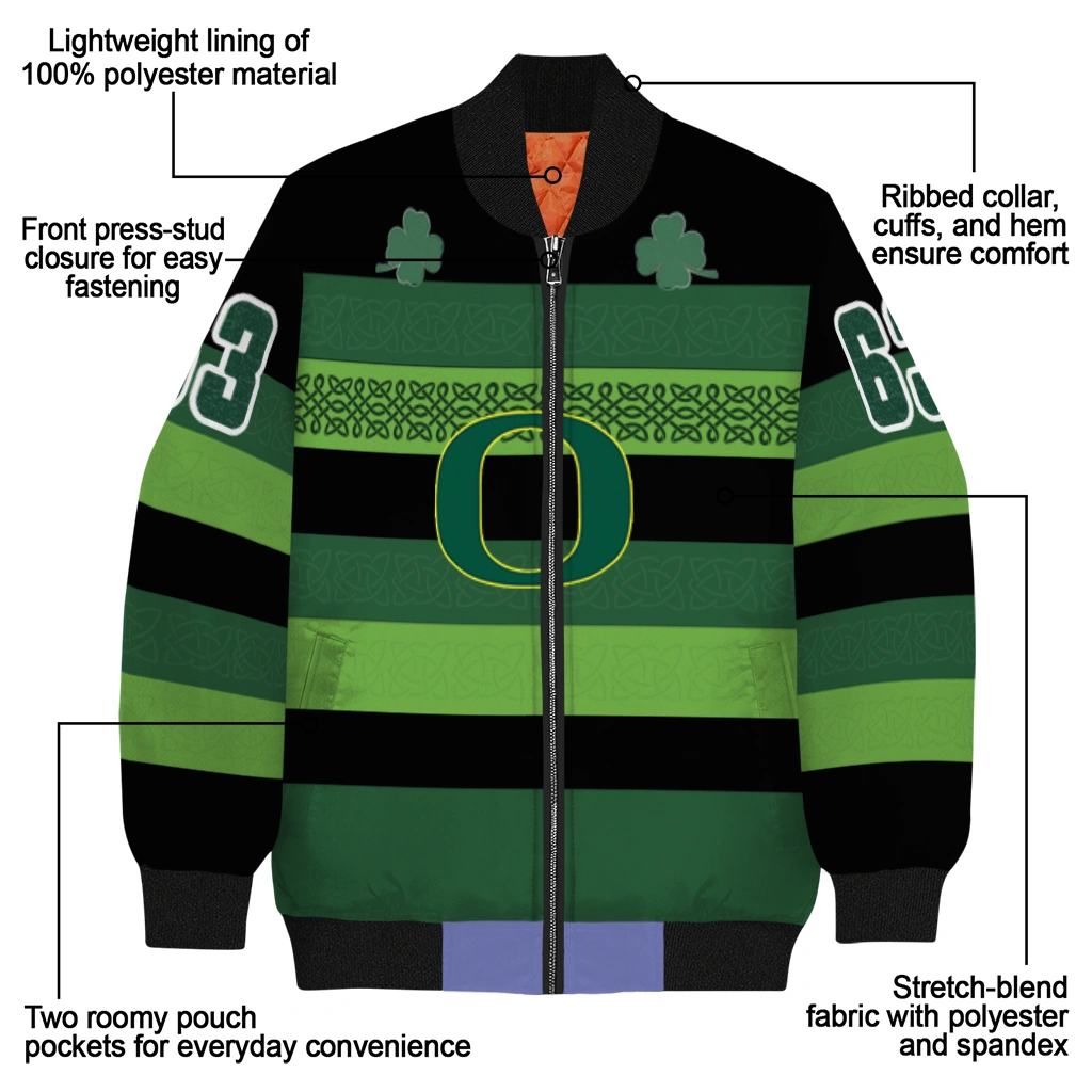 customized oregon ducks clover green lines green black bomber jacket new arrival customized oregon ducks clover green lines green black bomber jacket new arrival