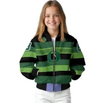 customized oregon ducks clover green lines green black bomber jacket best selling
