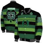 customized oregon ducks clover green lines green black varsity jacket best selling