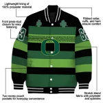 customized oregon ducks clover green lines green black varsity jacket best selling