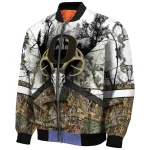 customized oregon ducks deer skull camouflage white bomber jacket best selling