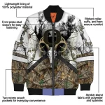 customized oregon ducks deer skull camouflage white bomber jacket best selling