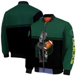 customized oregon ducks groot football green black bomber jacket best selling