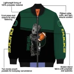 customized oregon ducks groot football green black bomber jacket best selling