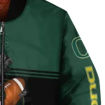 customized oregon ducks groot football green black bomber jacket best selling