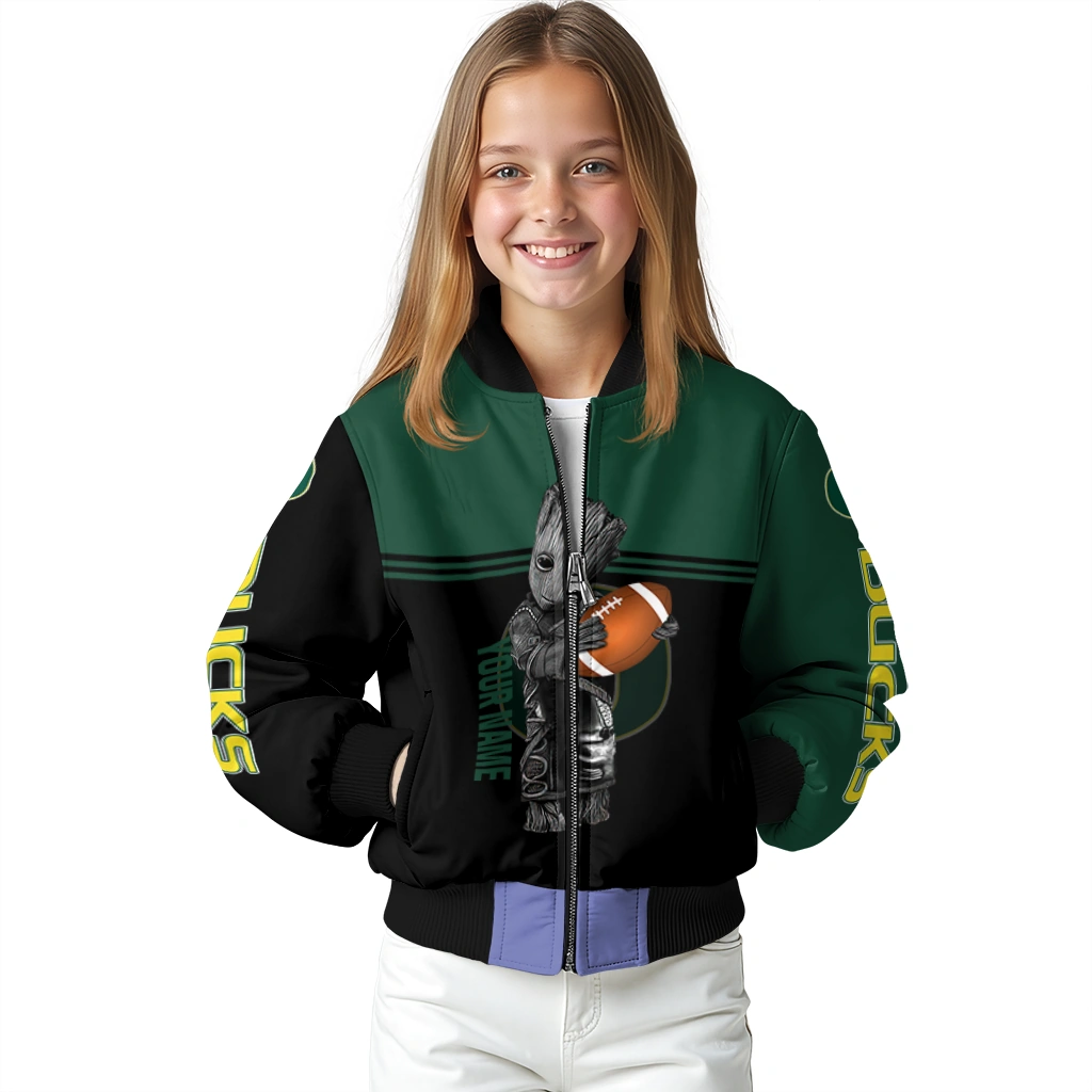 customized oregon ducks groot football green black bomber jacket top rated customized oregon ducks groot football green black bomber jacket top rated