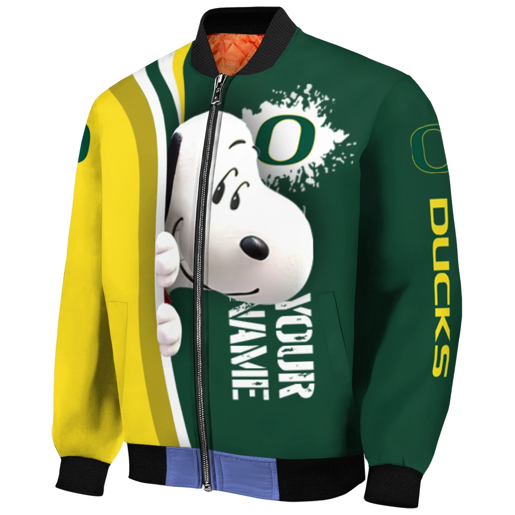customized oregon ducks snoopy head green bomber jacket fashion forward customized oregon ducks snoopy head green bomber jacket fashion forward