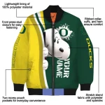 customized oregon ducks snoopy head green bomber jacket best selling