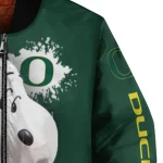customized oregon ducks snoopy head green bomber jacket best selling