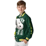 customized oregon ducks snoopy head green varsity jacket best selling