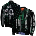 customized oregon ducks star stripes green black bomber jacket best selling