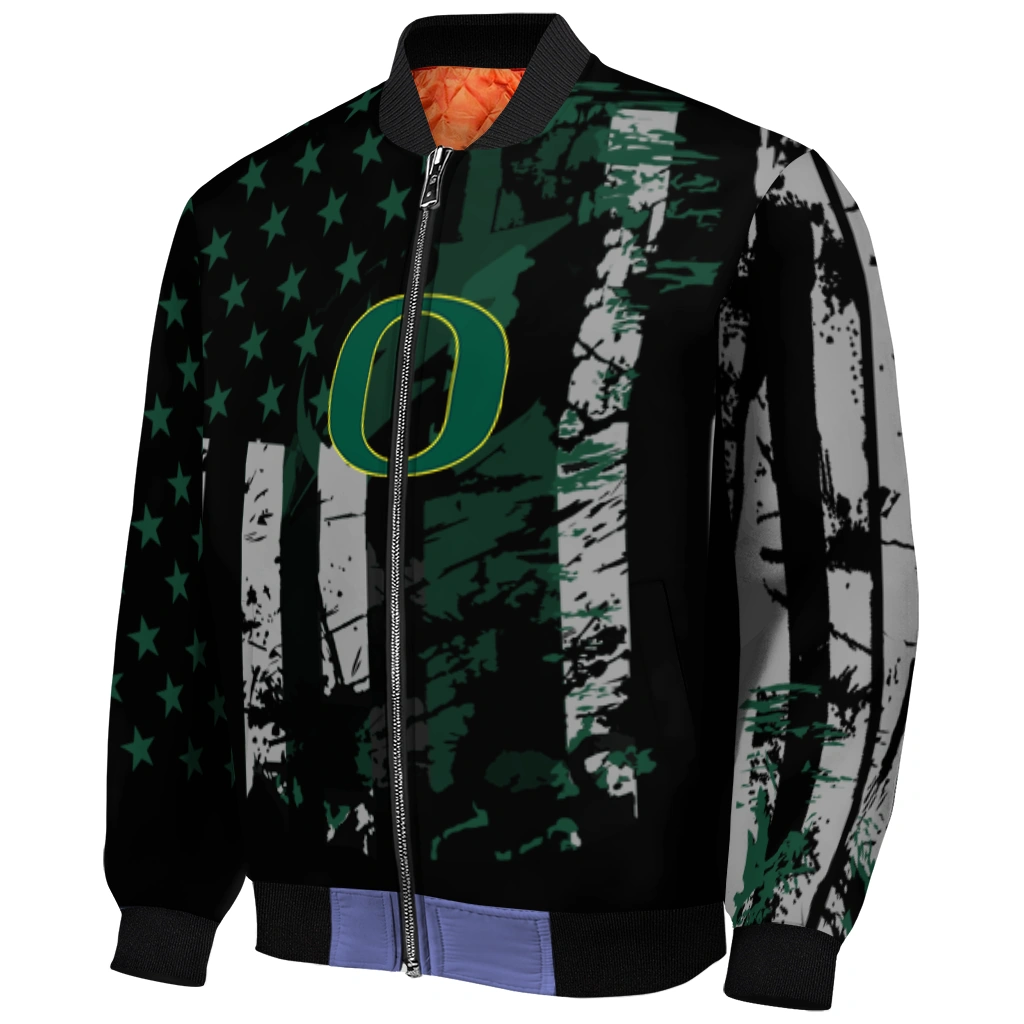 customized oregon ducks star stripes green black bomber jacket fashion forward customized oregon ducks star stripes green black bomber jacket fashion forward