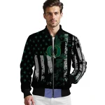 customized oregon ducks star stripes green black bomber jacket best selling