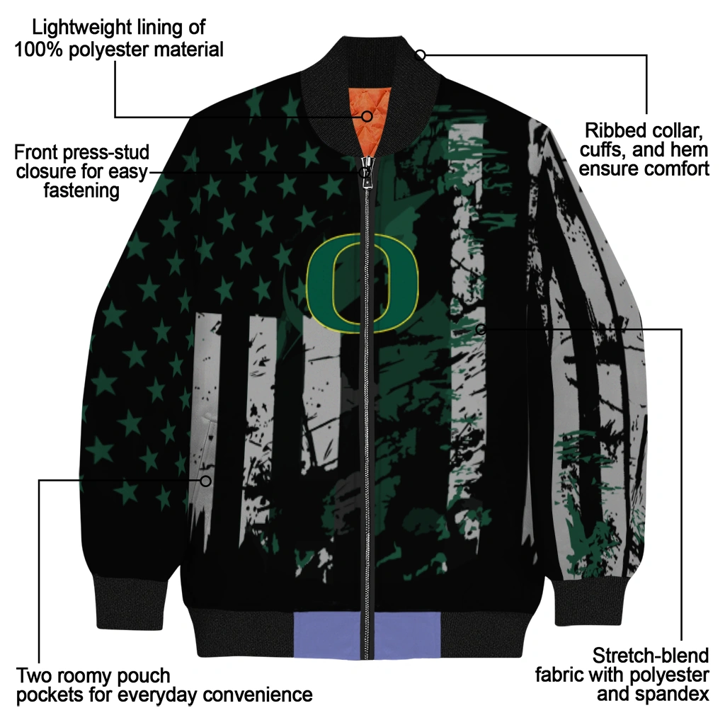 customized oregon ducks star stripes green black bomber jacket new arrival customized oregon ducks star stripes green black bomber jacket new arrival