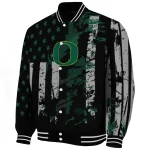 customized oregon ducks star stripes green black varsity jacket best selling
