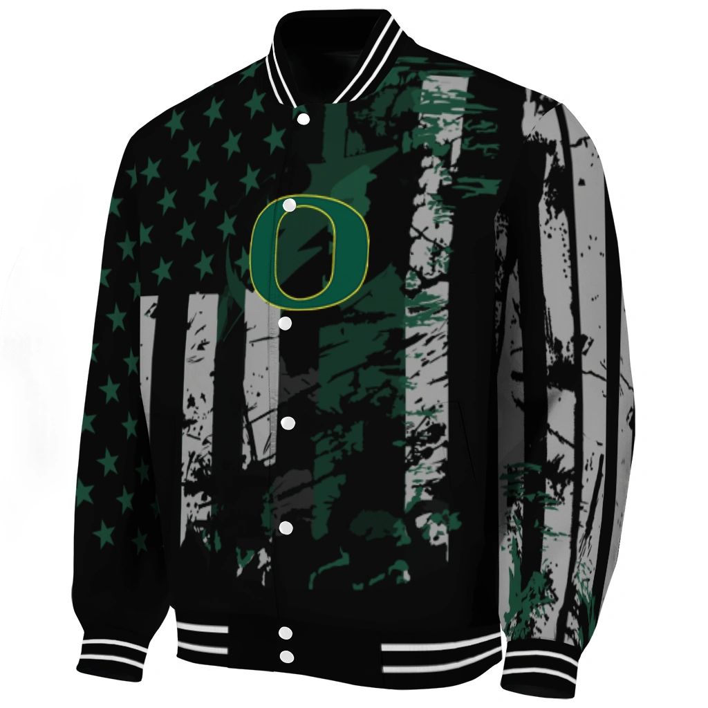 customized oregon ducks star stripes green black varsity jacket best selling customized oregon ducks star stripes green black varsity jacket best selling