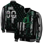 customized oregon ducks star stripes green black varsity jacket best selling