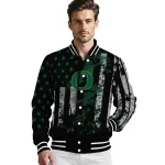 customized oregon ducks star stripes green black varsity jacket best selling