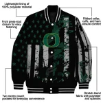 customized oregon ducks star stripes green black varsity jacket best selling