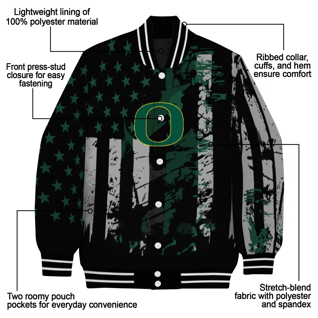 customized oregon ducks star stripes green black varsity jacket new arrival customized oregon ducks star stripes green black varsity jacket new arrival