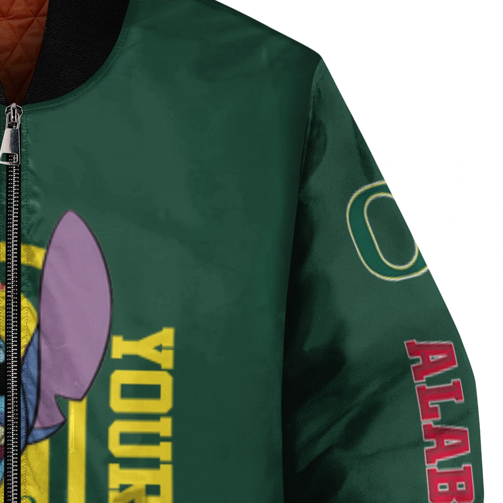 customized oregon ducks stitch laughing green bomber jacket premium grade customized oregon ducks stitch laughing green bomber jacket premium grade