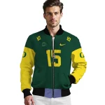customized oregon ducks team patch green bomber jacket best selling