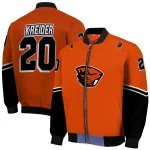 customized oregon state beavers chevron style orange bomber jacket best selling