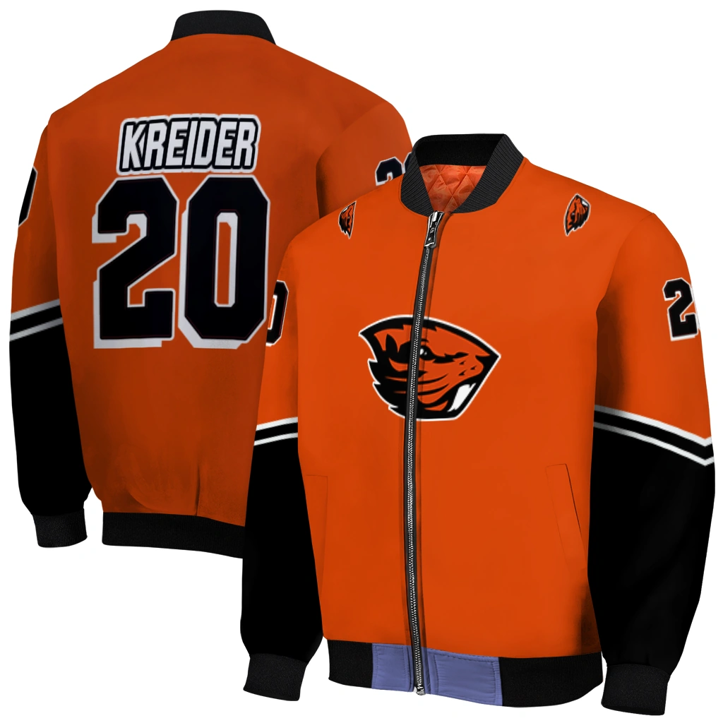 customized oregon state beavers chevron style orange bomber jacket best selling customized oregon state beavers chevron style orange bomber jacket best selling