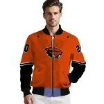 customized oregon state beavers chevron style orange bomber jacket best selling
