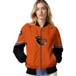 customized oregon state beavers chevron style orange bomber jacket best selling