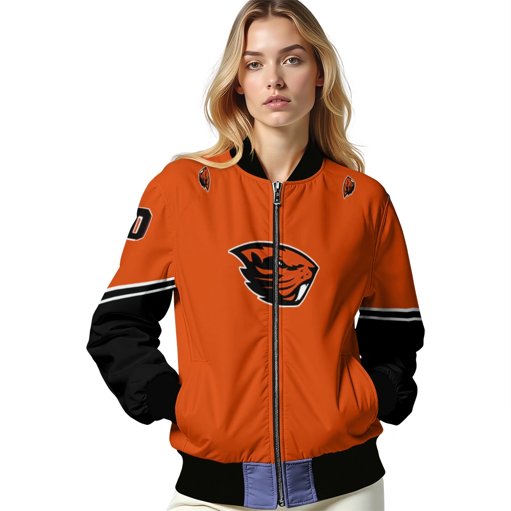 customized oregon state beavers chevron style orange bomber jacket latest model customized oregon state beavers chevron style orange bomber jacket latest model