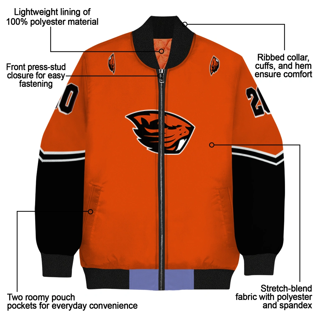 customized oregon state beavers chevron style orange bomber jacket new arrival customized oregon state beavers chevron style orange bomber jacket new arrival