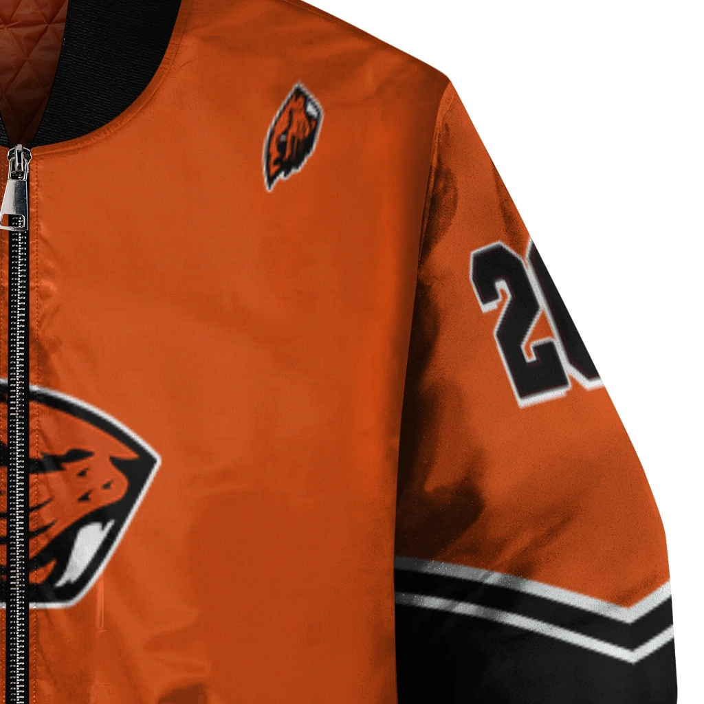 customized oregon state beavers chevron style orange bomber jacket premium grade customized oregon state beavers chevron style orange bomber jacket premium grade