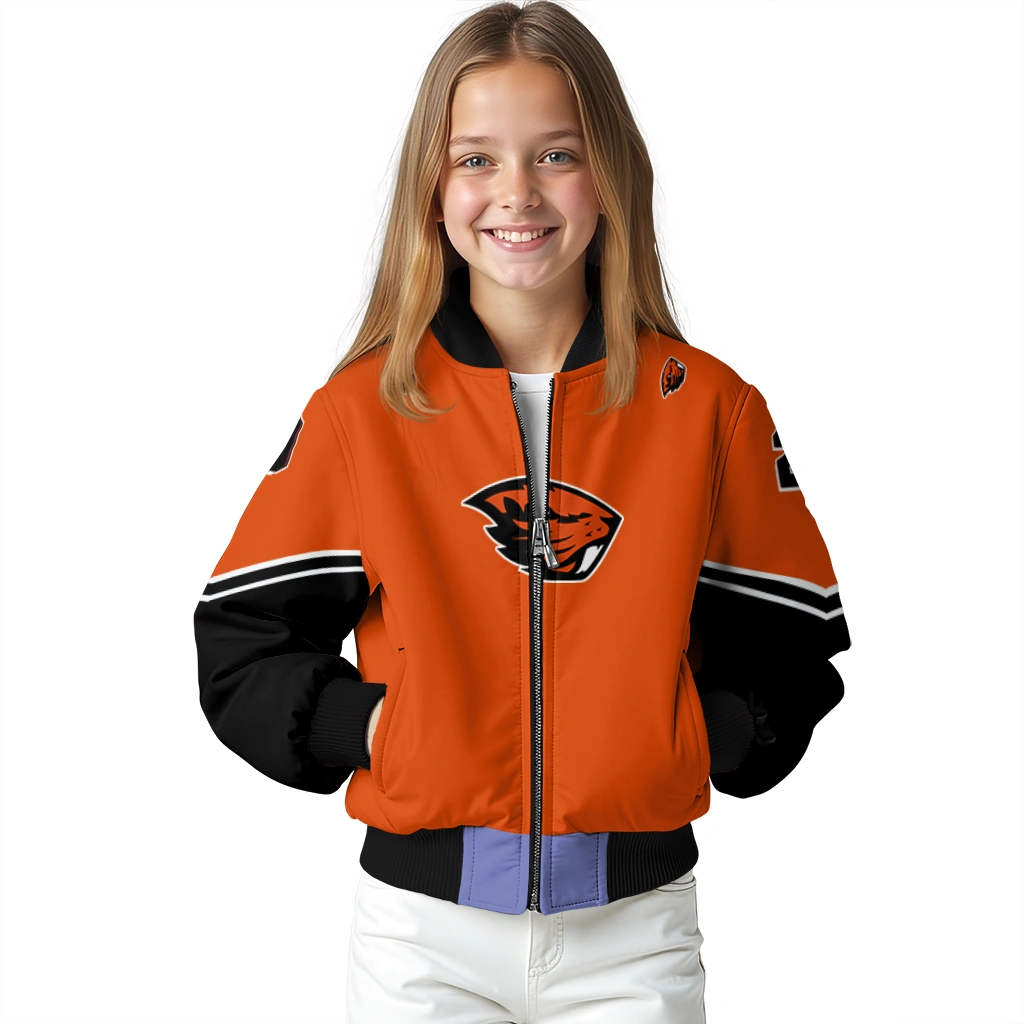 customized oregon state beavers chevron style orange bomber jacket top rated customized oregon state beavers chevron style orange bomber jacket top rated