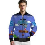 customized orlando magic mario blocks blue black bomber jacket best selling