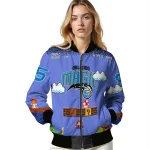 customized orlando magic mario blocks blue black bomber jacket best selling
