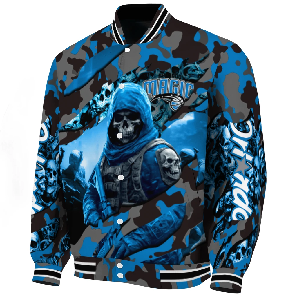 customized orlando magic skull horde blue varsity jacket best selling customized orlando magic skull horde blue varsity jacket best selling