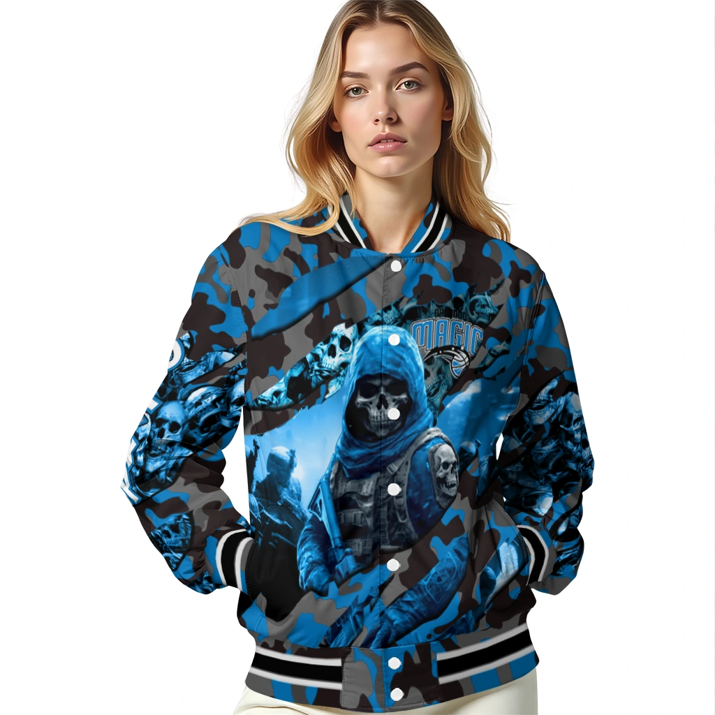 customized orlando magic skull horde blue varsity jacket latest model customized orlando magic skull horde blue varsity jacket latest model