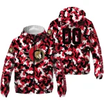 customized ottawa senators camouflage mashup red windbreaker jacket best selling