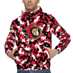 customized ottawa senators camouflage mashup red windbreaker jacket best selling