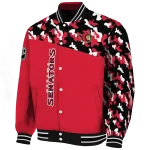 customized ottawa senators flag scratch effect red varsity jacket best selling