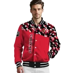customized ottawa senators flag scratch effect red varsity jacket best selling