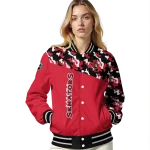 customized ottawa senators flag scratch effect red varsity jacket best selling