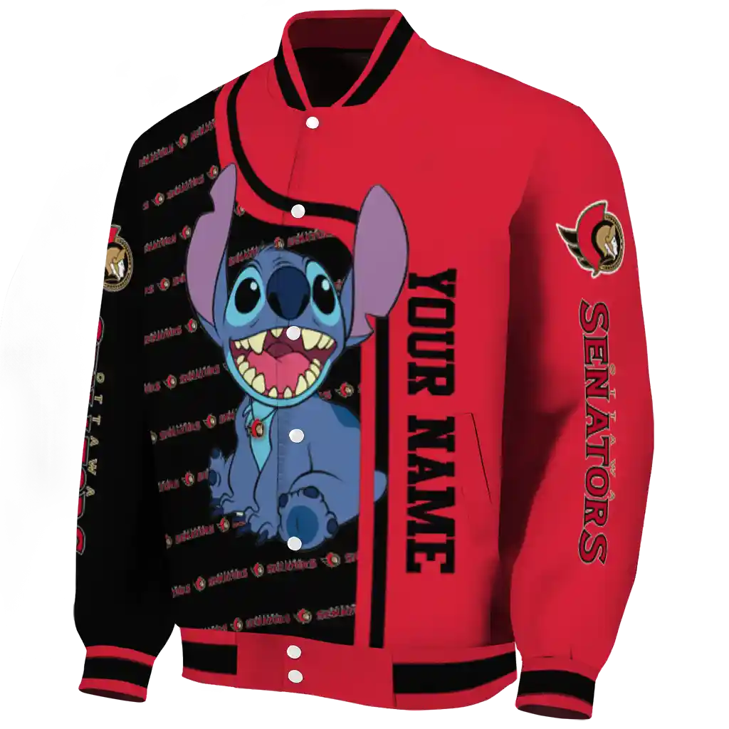 customized ottawa senators stitch laughing red varsity jacket best selling customized ottawa senators stitch laughing red varsity jacket best selling